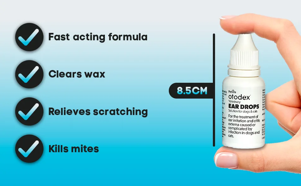 Otodex Petlife Ear Drops 14 ml - how to use dog ear drops, car ear drops, clears wax