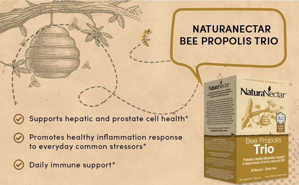 NaturaNectar Bee Propolis Trio 60 Vegetable Capsules - Trio