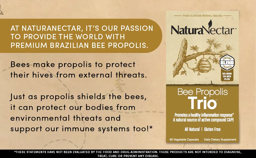 NaturaNectar Bee Propolis Trio 60 Vegetable Capsules - Trio