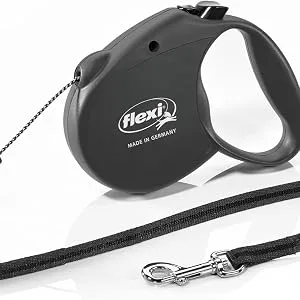 Flexi Basic Standard Cord Black Medium 5m Retractable Dog Leash/Lead for dogs up to 20kgs/44lbs - flexi new comfort