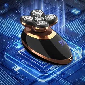 5 in 1 Men's Floating Razor Electric Shaver Rechargeable Portable Shavers for Men Waterproof with LED Display for Beard Trimmer Haircutter Black - Battery Level Display