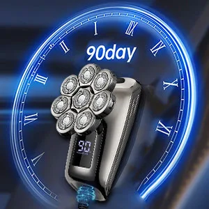 5 in 1 Men's Floating Razor Rechargeable Portable Shavers for Men Waterproof with LED Display for Beard Trimmer Haircutter Silver - head shavers for men