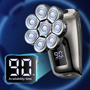 5 in 1 Men's Floating Razor Rechargeable Portable Shavers for Men Waterproof with LED Display for Beard Trimmer Haircutter Silver - Head Shavers for Men