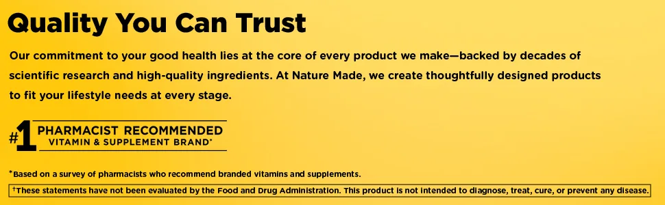 Nature Made D3 Extra Strength 125 mcg 90 Softgels - yellow background black text reading, quality you can trust