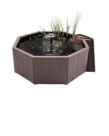 Blagdon 5W Mini-Pond UV Clarifier Black 5 W - Blagdon no dig nature pool image showing planted pond with fountain running
