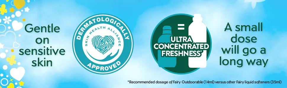 Fairy Outdoorable Fabric Conditioner 210 Washes 2.94L (490 ml x 6) Ultra Concentrated Suitable For Sensitive Skin Outside Freshness Even When Drying Inside - product information 3