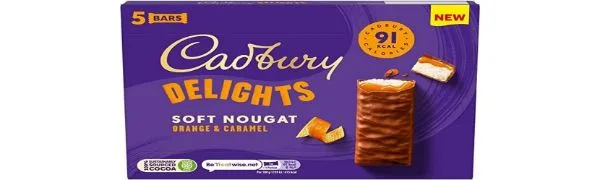 Cadbury Delights Soft Nougat Orange & Caramel Bars 5 x 22g (110g) - product information 1