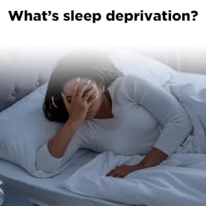 Nature Made Melatonin 3 mg 240 Tablets - Photograph talking about sleep deprivation and it can ruin a restful sleep