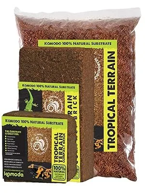 Komodo Tropical Terrain Compact Brick Natural Substrate for Woodland or Rainforest Habitats Standard Single - tropical