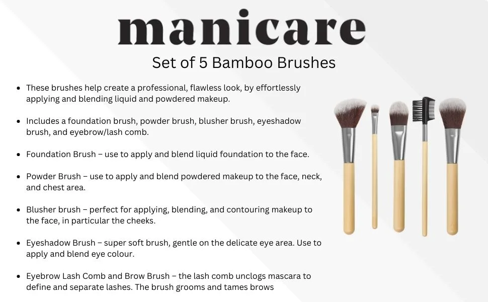Manicare Bamboo Blusher Brush Makeup Brush With Bamboo Handle And Synthetic Bristles Professional Makeup Application Flawless Blending Of Powder Cosmetics Great For Blush Highlighter And Bronzer - Make Up Page 1