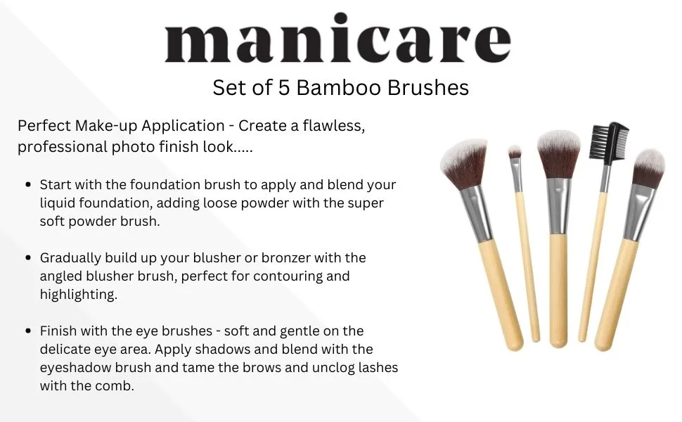 Manicare Bamboo Blusher Brush Makeup Brush With Bamboo Handle And Synthetic Bristles Professional Makeup Application Flawless Blending Of Powder Cosmetics Great For Blush Highlighter And Bronzer - Manicare Make up Brushes