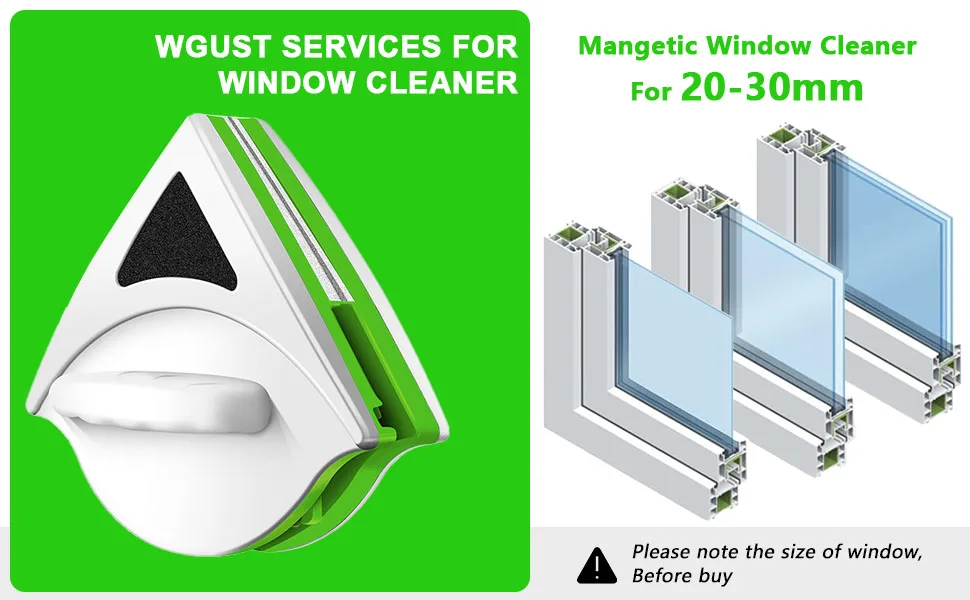 Magnetic Window Cleaner for 20-30MM Double Layer Windows Super Powerful Magnets Double-Sided Window Cleaning Tool Anti Drop Scratch Free and Water Storage - product information 2