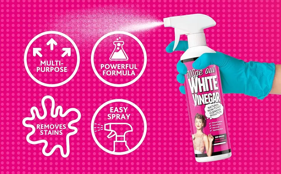 Wipeout - White Vinegar Spray | Multi Surface Cleaner 5% Acidity - 500ml - Wipeout - White Vinegar Spray - 500ml