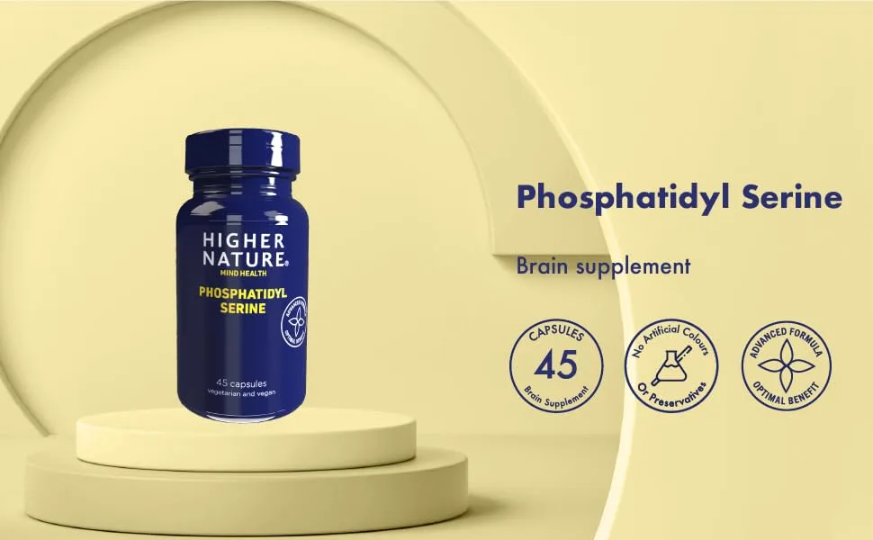 Higher Nature - Phosphatidyl Serine - for Supporting Brain Health - Phosphatidyl Choline Complex Supplement - Brain Supplement - Vegetarian & Vegan - 45 Capsules - Phosphatidyl Serine