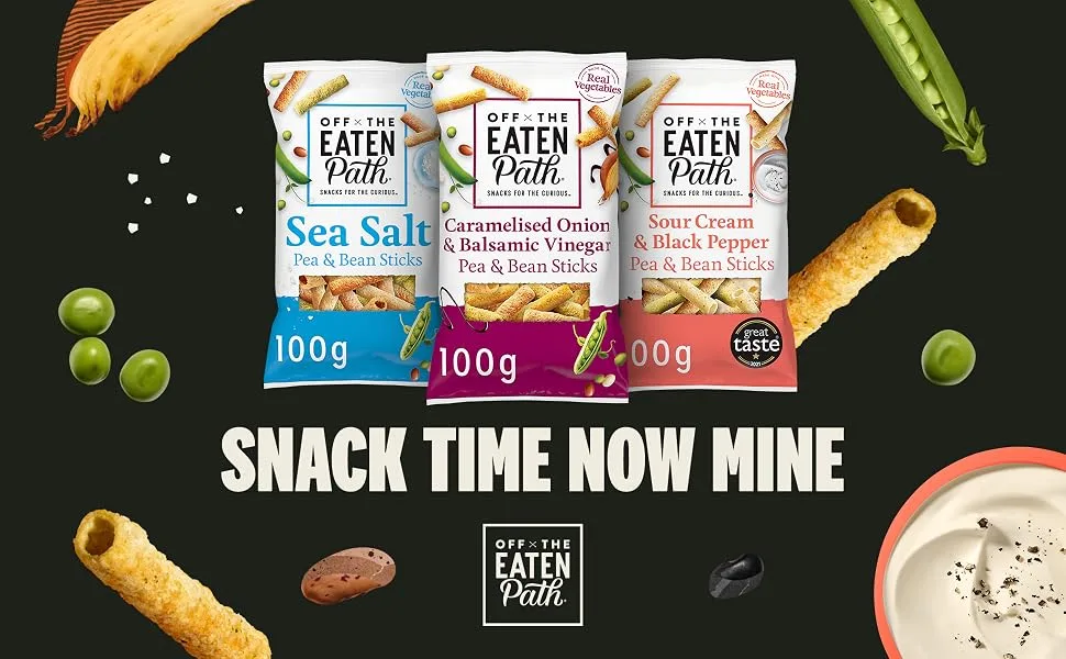 Off the Eaten Path Sea Salt Bean Sticks 100g - off the eaten path vegetable snacks crisps rice pea bean black pepper sea salt sour cream lunch