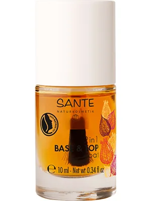 Sante Naturkosmetik 2in1 Base & Top Coat Over & Base Coat Vegan Organic Extracts 10 ml - Base top.