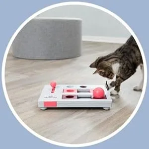TRIXIE Cat Activity Brain Mover Strategy Game for Mental Stimulation Interactive Play for Cats Treat Dispenser Cat Toy Brain Mover Toy - image