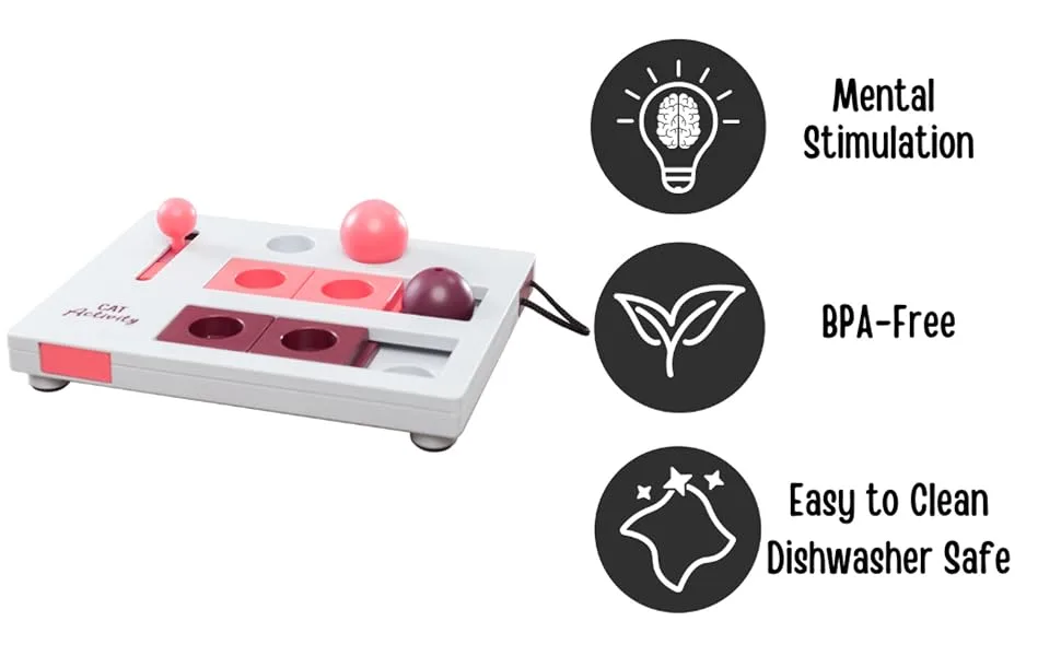 TRIXIE Cat Activity Brain Mover Strategy Game for Mental Stimulation Interactive Play for Cats Treat Dispenser Cat Toy Brain Mover Toy - image
