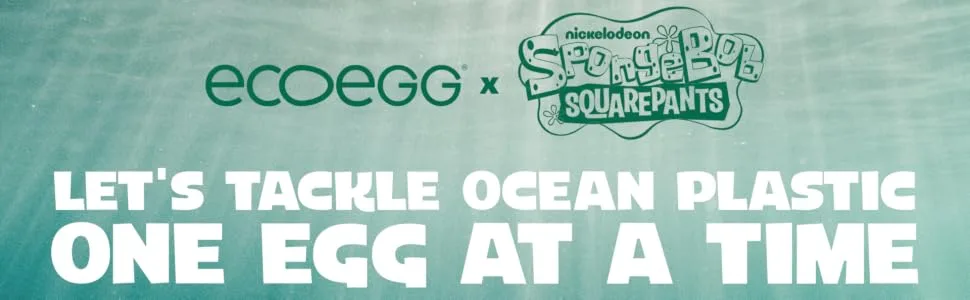 SpongeBob SquarePants x ecoegg Laundry Egg Refill Pellets | Helps Soften Clothes | Non Bio | No enzymes bleaches phosphates or parabens | Sensitive Skin | 60 Washes - op sea change