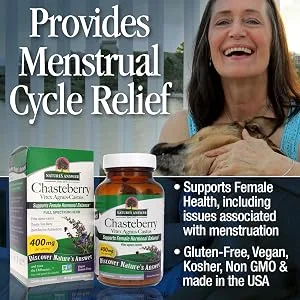Nature's Answer Chasteberry Vitex Agnus-Castus 400 mg 90 Vegetarian Capsules - Vitex Capsules