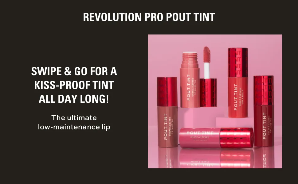 Makeup Revolution Pout Tint Lightweight Lip Tint Buildable Colour Hydrating Formula with Gloss to Stain Finish Sizzlin Red 3ml - Pout Tint 1