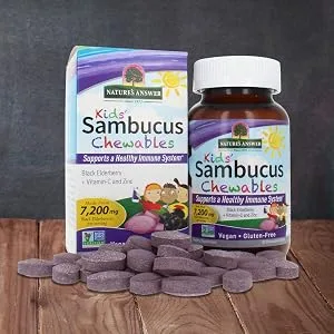Nature's Answer Kid's Sambucus Chewables Black Elderberry 45 Chewable Tablets - Sambucus Elderberry chewables