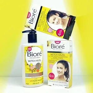 Biore Witch Hazel Pore Clarifying Cooling Cleanser For Spot Prone Skin - Biore, Witch Hazel, Strips