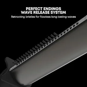 REVAMP Progloss Perfect Finish Waver - Ceramic Wave Wand with Retractable Bristles Create Long-Lasting Smooth Curls Ultra-Fast Heat Technology Ceramic Ionic Barrel Infused w/Super Smooth Oils Silver - product information 4