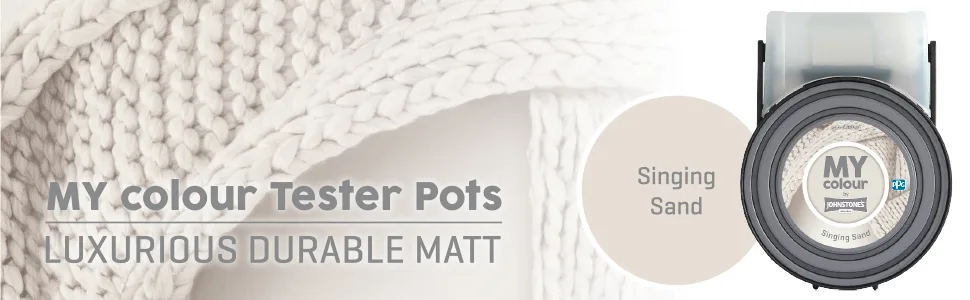 MY colour by Johnstone's - Colour Tester Pot - Luxurious Durable Matt - Singing Sand - 55ml Singing Sand Tester Pot - Singing Sand, MY colour