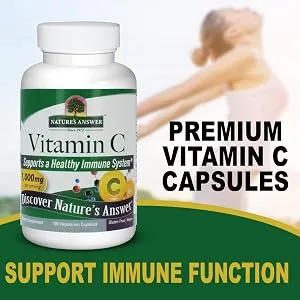 Nature's Answer Vitamin C 1000 mg 100 Vegetarian Capsules - Premium Vitamin C