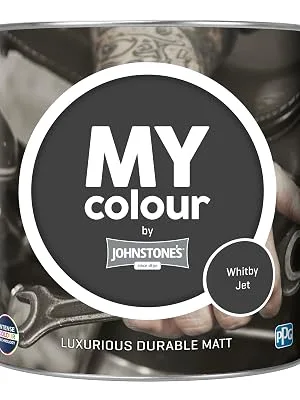 MY colour by Johnstone's - Luxurious Durable Matt - Whitby Jet - Colour Intense Technology - 2.5L Whitby Jet 2.5L - Whitby Jet, MY colour