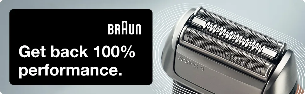 Braun Series 8 83M Electric Shaver Head Replacement - Silver - Compatible with Series 8 - Braun 83M