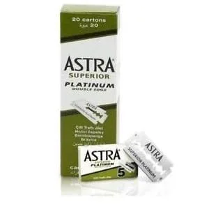 10 Astra Superior Platinum Double Edge Razor Blades For Professional Barbers And Traditional Shaving Enthusiasts - astra