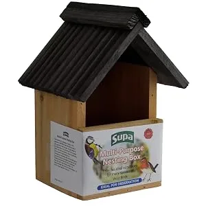 Supa Wild Bird Multi-Purpose Nesting Box | Can Be Either Open Fronted Or A Traditional Nest Box | Suitable For Many Different Species Of Garden Birds - Open Fronted Nest Box