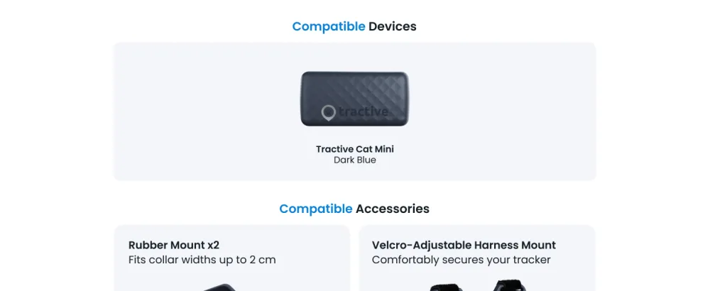 Tractive GPS CAT Mini Rubber Mount x2 One Size Rubber Mount - cat gps