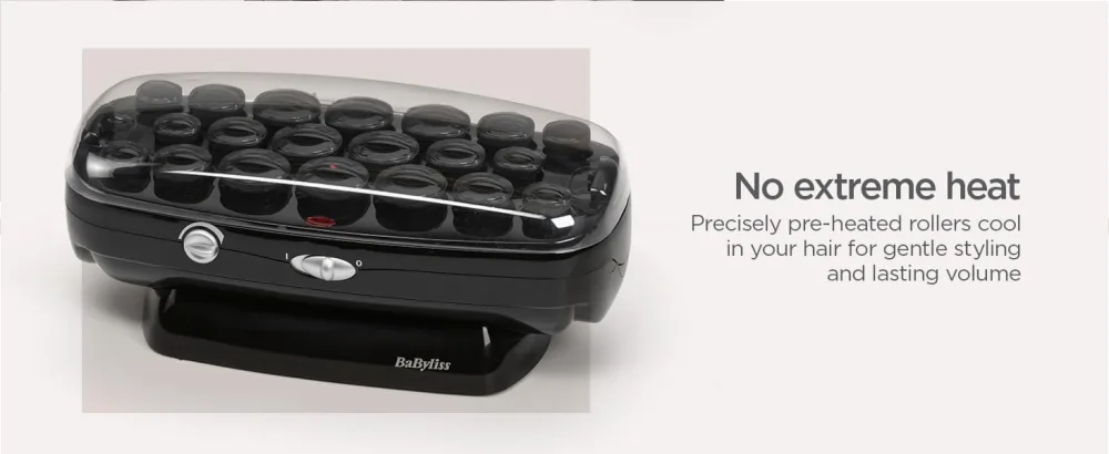 BaByliss Thermo-Ceramic Heated Hair Rollers Long Lasting Curls Hair Rollers With Pins - No extreme heat Precisely pre-heated rollers cool in your hair for gentle styling and lasting volume