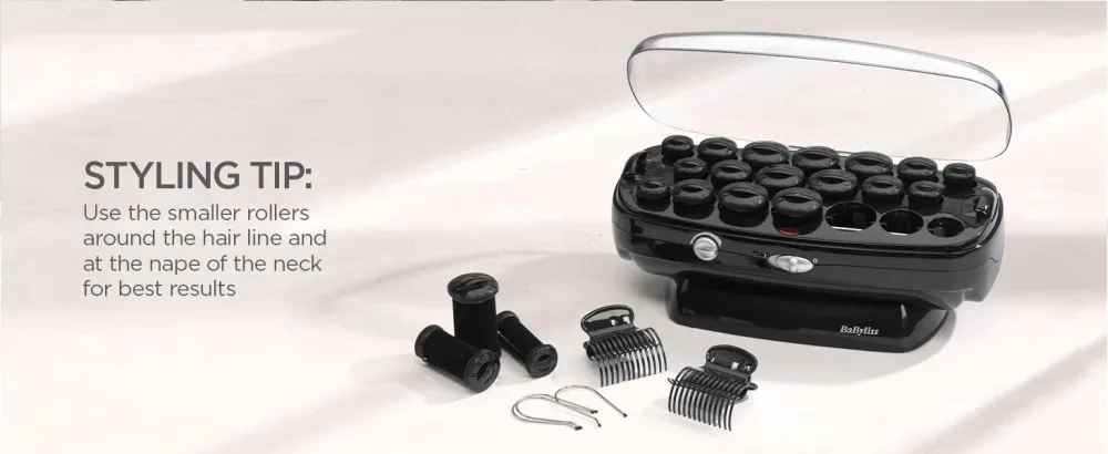 BaByliss Thermo-Ceramic Heated Hair Rollers Long Lasting Curls Hair Rollers With Pins - STYLING TIP: Use the smaller rollers around hair line and at the nape of the neck for best results