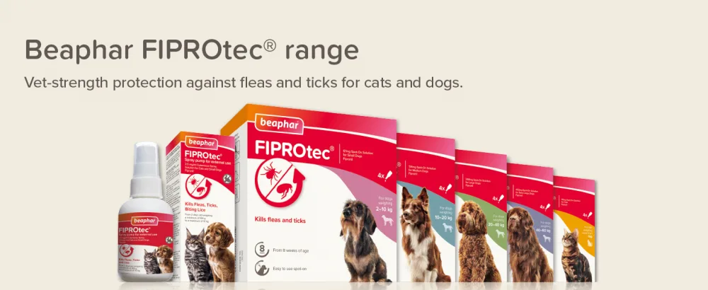 Beaphar | FIPROtec Spot-On for Small Dogs (2 10kg) | Kills Fleas & Ticks | Vet Strength Treatment | 1 Pipette - Beaphar FIPROtec Range