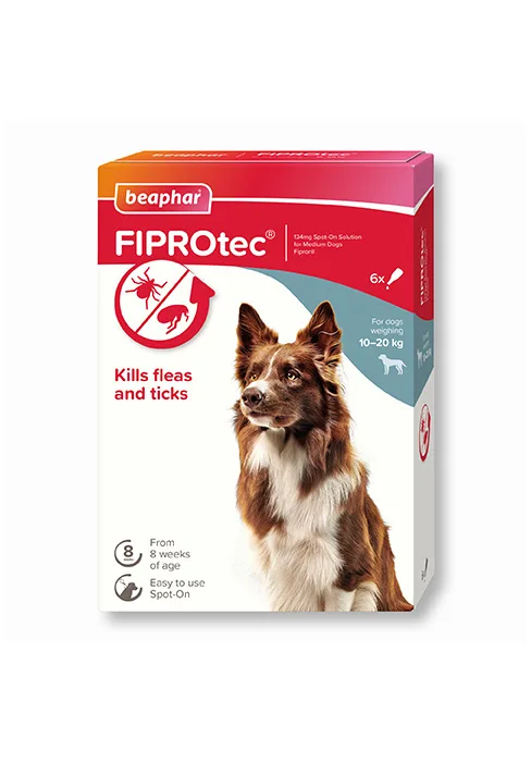 Beaphar | FIPROtec COMBO for Small Dogs (2 10kg) | Kills Fleas Flea Eggs & Ticks | Stops Fleas Multiplying on Pet and in Home | Vet Strength Treatment | 3 Pipettes - Beaphar FIPROtec Spot-On