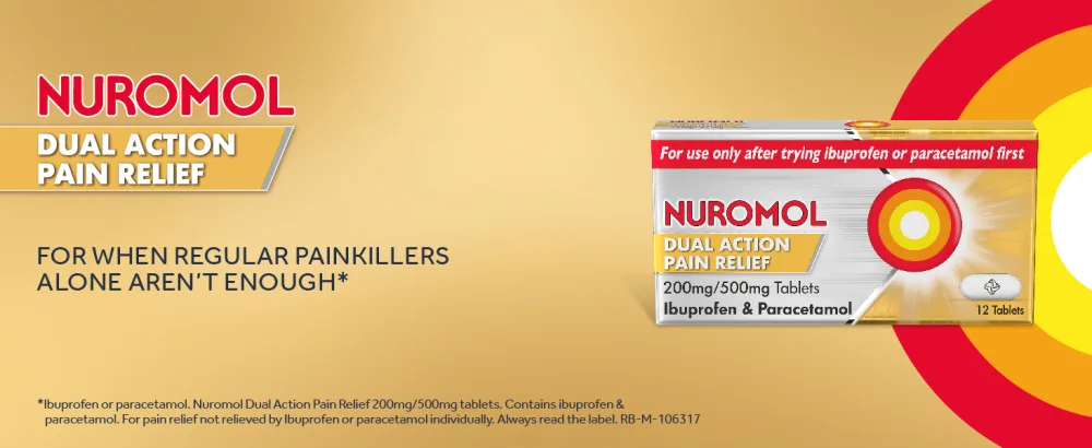 Nuromol Pain Relief Ibuprofen & Paracetamol Tablets 12s - nuromol