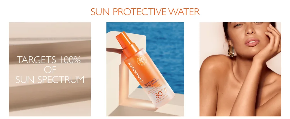 Lancaster Sun Beauty Sun Protective Water SPF50 150ml | Invisible Sunscreen For Body | Broad Spectrum Sun Protection SPF 50 - LANCASTER SUN BEAUTY PROTECTIVE WATER
