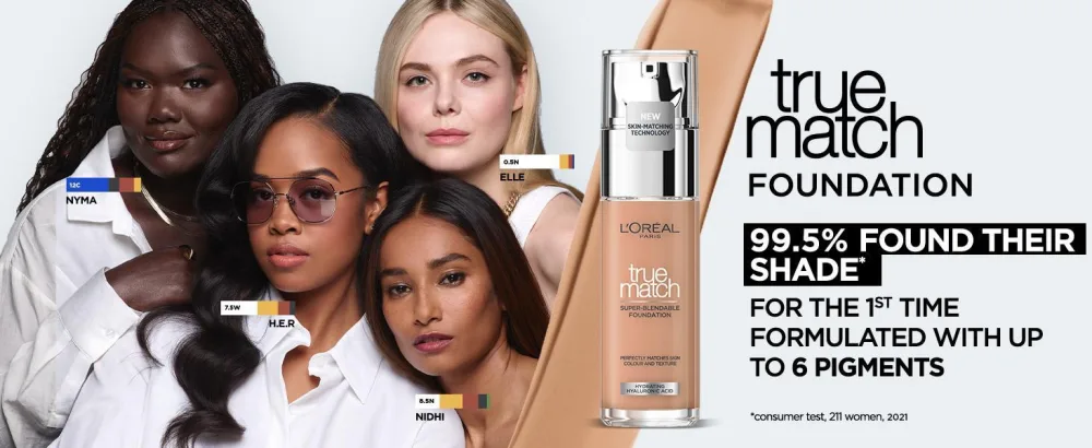 L'Oreal Paris Liquid Foundation Super-Blendable Skincare Infused with Hyaluronic Acid True Match 1C 30ml - true match foundation