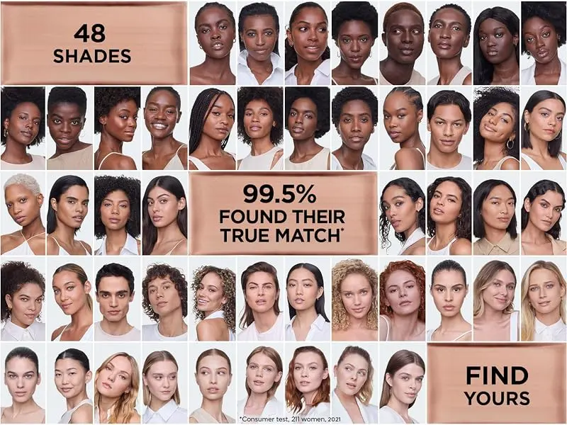 L'Oreal Paris Liquid Foundation Super-Blendable Skincare Infused with Hyaluronic Acid True Match 1C 30ml - true match foundation