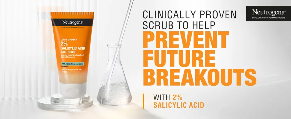 NEUTROGENA Clear & Defend 2% Salicylic Acid Face Scrub 150ml - face scrub