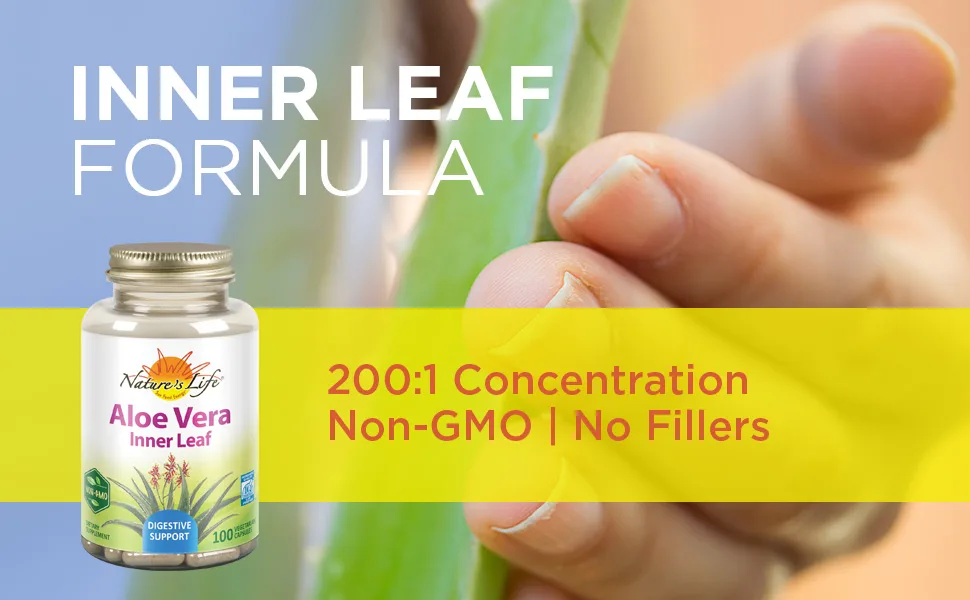 Nature's Herbs Aloe Vera Inner Leaf 100 Vegetarian Capsules - Nature