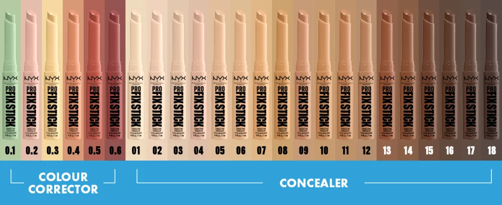 NYX Professional Makeup Correcting Concealer Stick Covers Blemishes Dark Spots and Discolouration 12H Wear Vegan Formula Pro Fix Stick Deep Walnut 17 Deep Walnut - COLOR CORRECTOR AND CONCEALER