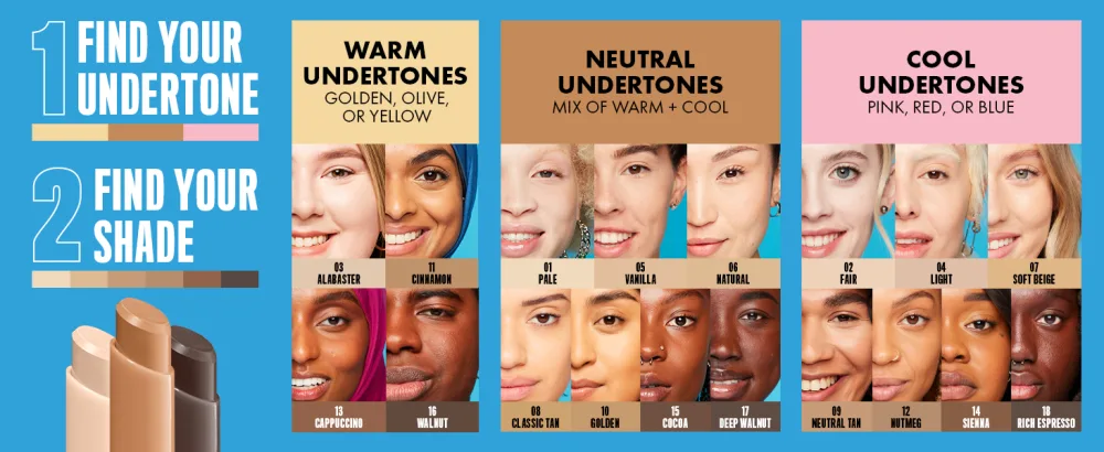 NYX Professional Makeup Correcting Concealer Stick Covers Blemishes Dark Spots and Discolouration 12H Wear Vegan Formula Pro Fix Stick Deep Walnut 17 Deep Walnut - FIND YOUR UNDERTONE AND SHADE