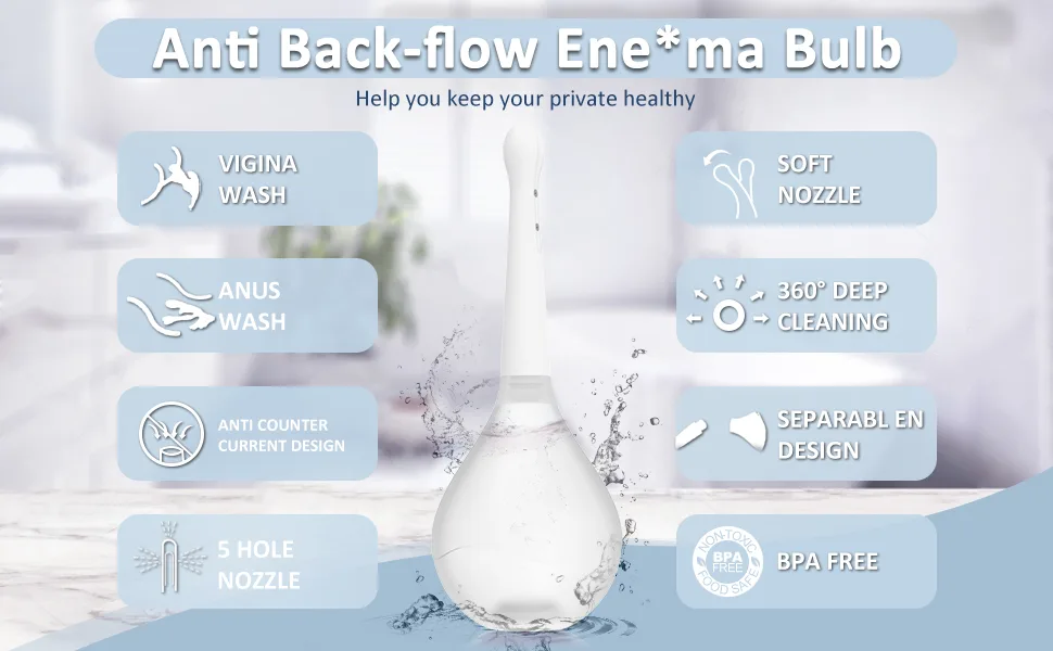 Enema Douches for Men - Enema Bulb Kit Enema Douche for Men Women Colon Cleansing White - Bulb Kit