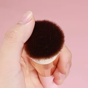 MSQ Foundation Brush Kabuki Make Up Brush Flat Top For Blending Liquid Cream or Flawless Powder Cosmetics Buffing Stippling Concealer - Premium Quality Synthetic Dense Bristles Light Pink - product information 2