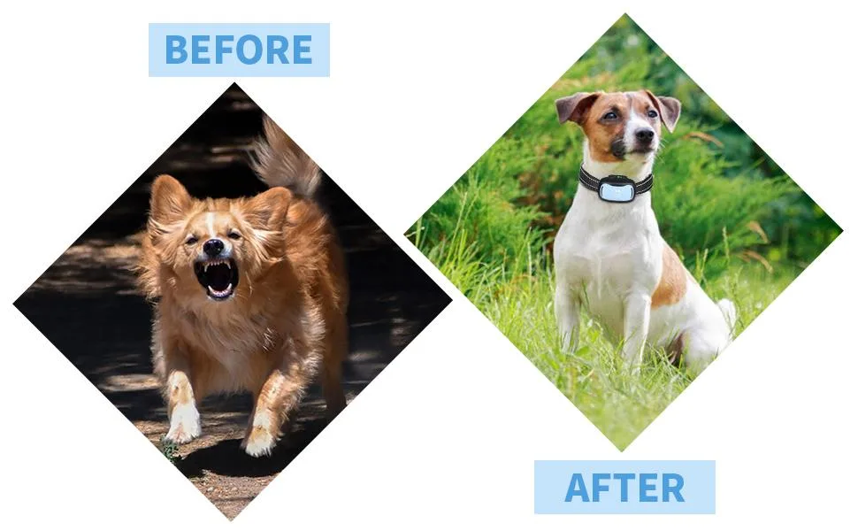 PcEoTllar Bark Collar for Small Dogs Humane Anti Barking Dog Collars No Shock Adjsutable for Stop Barking Device with 7 Levels Adjustable Vibration & Beep Modes Blue - bark collar for small dogs
